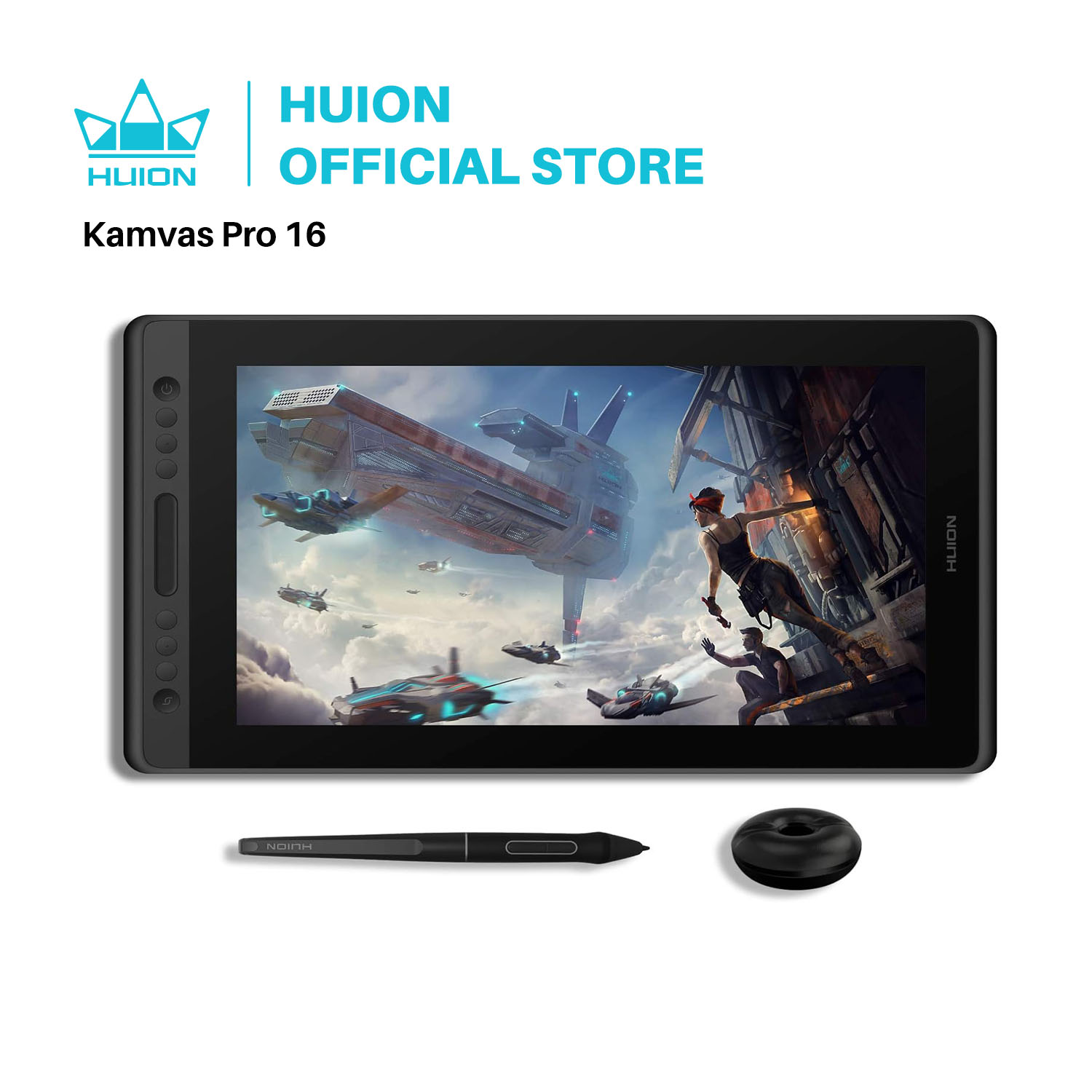 Drawing Tablet With Screen 15.6 Inch - Huion شاشة جرافيك Kamvas Pro 16