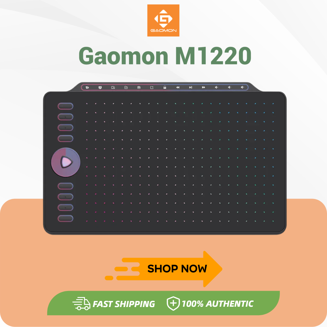 Graphics Tablet 13 Inch 8192 - تابلت الرسم GAOMON M1220 مقاس 12