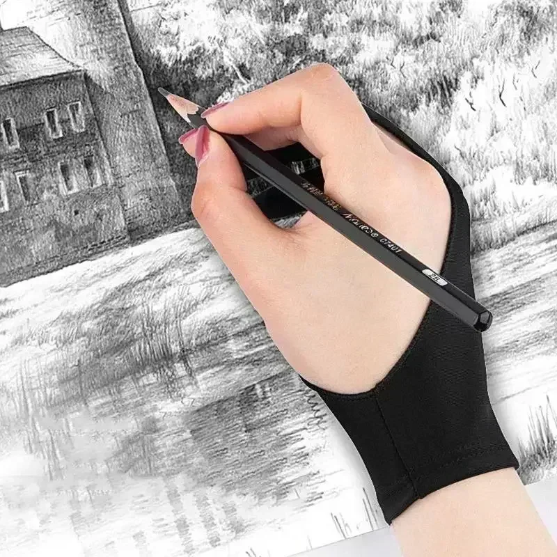 Drawing Glove Two Finger Artist - قفاز رسم بخاصية منع لمس راحة