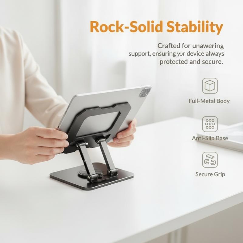 360 °   حامل أجهزة لوحية قابل  - مراجعة Tablet Stand Adjustable Aluminum وسعره