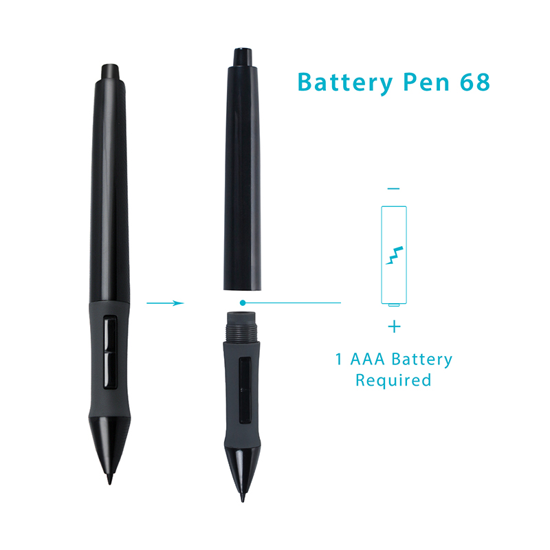 HUION PEN68 لأقراص الرسومات قل - مراجعة Drawing Tablet Battery Free Stylus وسعره