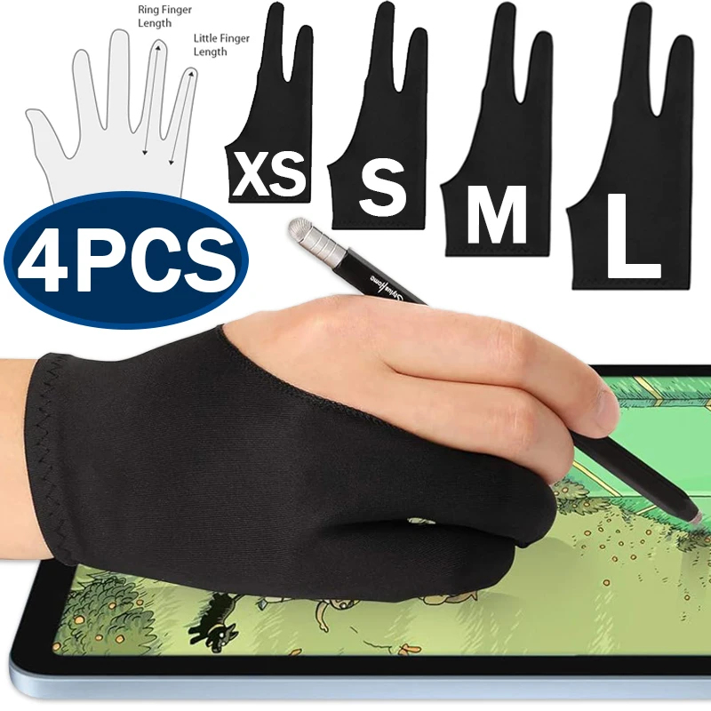 قفاز رسم بخاصية منع لمس راحة ا - مراجعة Drawing Glove Two Finger Artist وسعره