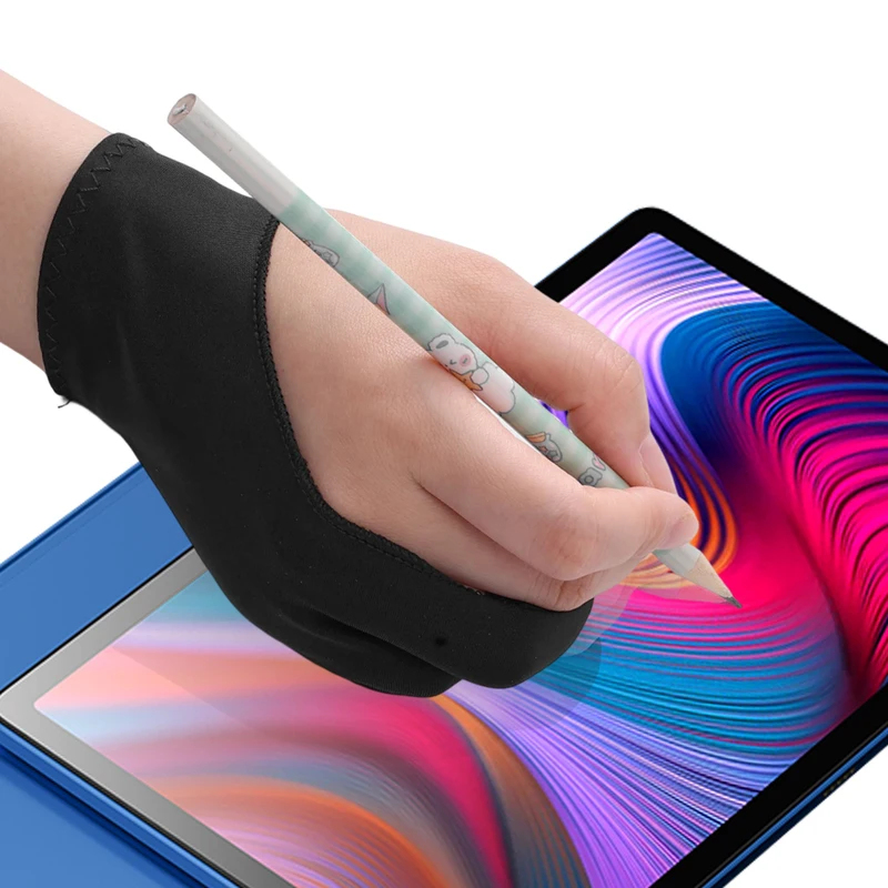 قفاز رسم بخاصية منع لمس راحة ا - مراجعة Drawing Glove Two Finger Artist وسعره