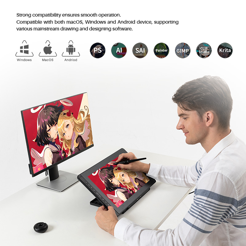 شاشة HUION-Kamvas 16 مع شاشة ، - مراجعة Drawing Tablet With Screen 15.6 Inch وسعره