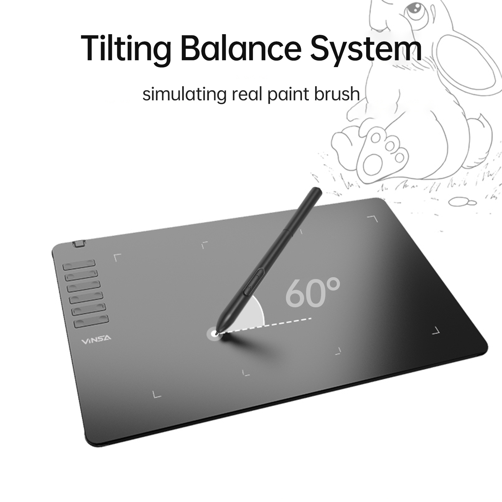 تابلت رسم الرسومات VINSA T1161 - مراجعة Drawing Tablet Battery Free Stylus وسعره