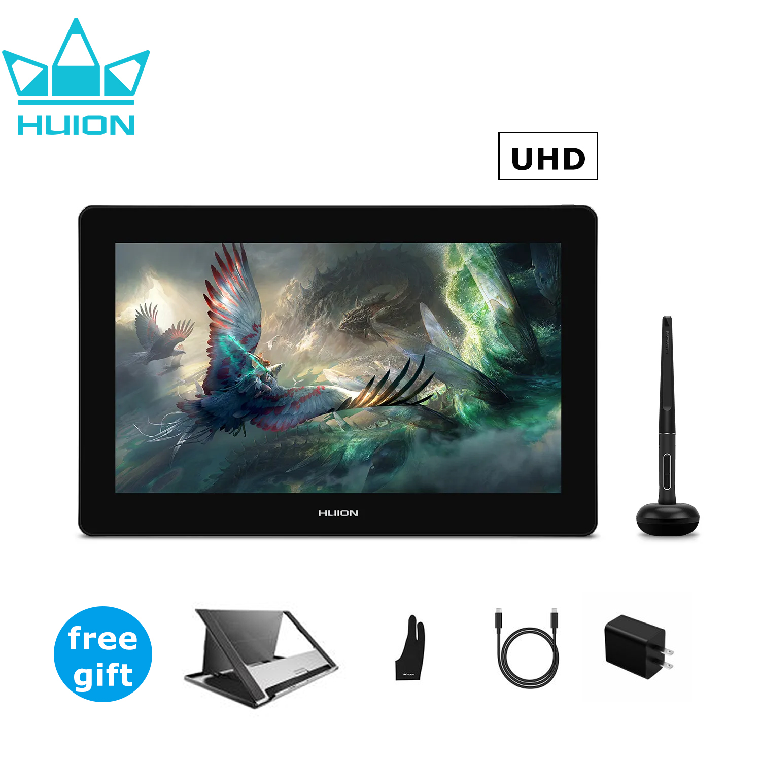 جهاز لوحي لرسومات سلسلة Huion- - مراجعة Pen Display 4K 16 Inch وسعره