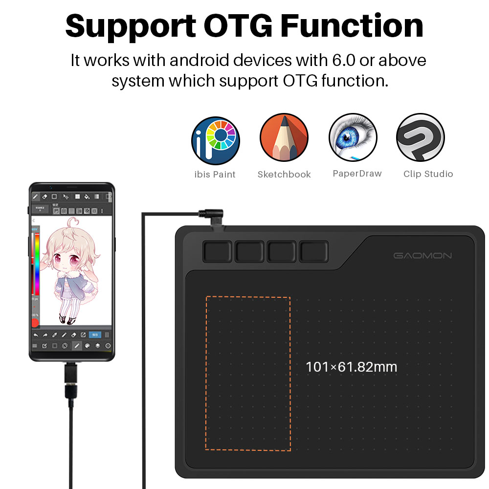 جهاز لوحي رقمي Gaomon S620 مقا - مراجعة Drawing Tablet Standalone Android وسعره