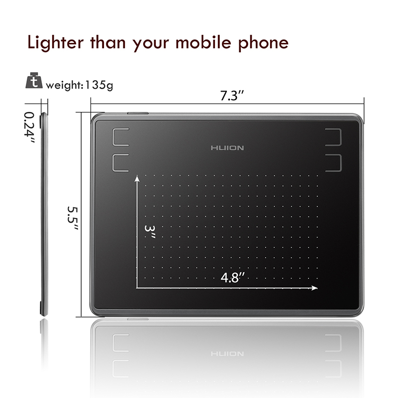 لوح رسم HUION Inspiroy H430P م - مراجعة Drawing Tablet Battery Free Stylus وسعره