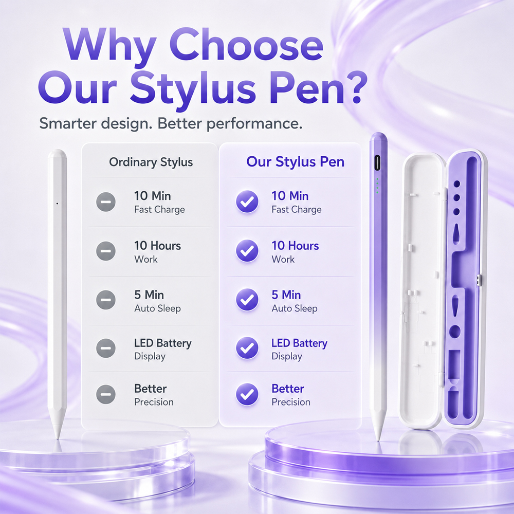 قلم ستايلس لأجهزة آيباد الجيل  - مراجعة Drawing Tablet Battery Free Stylus وسعره